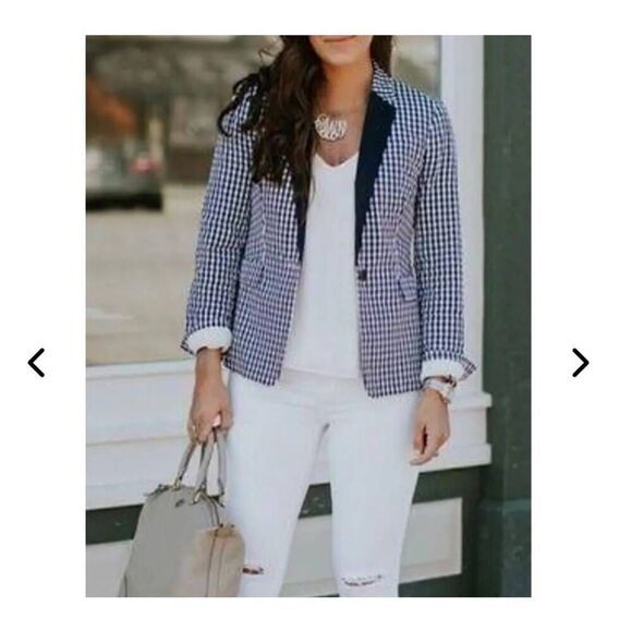 J.Crew Women's Gingham Blazer 14 - Picture 2 of 12